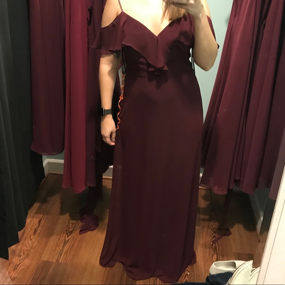 Wine bridesmaid dress